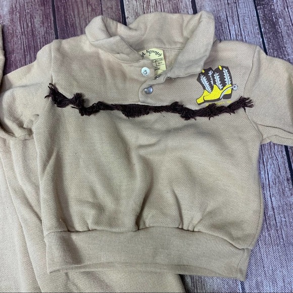 VTG KID KOUNTRY Cowboy Sweatsuit Infant M 6-12 MOS - Picture 2 of 9